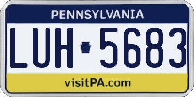 PA license plate LUH5683
