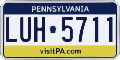 PA license plate LUH5711