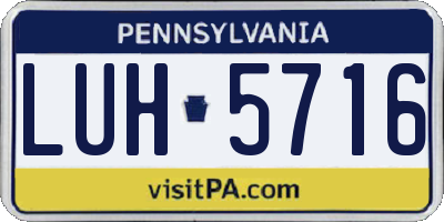 PA license plate LUH5716