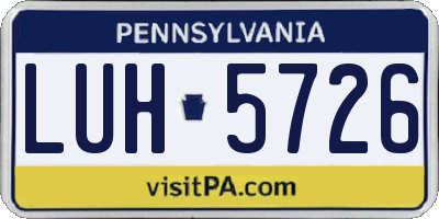 PA license plate LUH5726