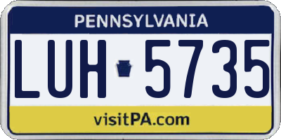 PA license plate LUH5735