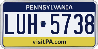 PA license plate LUH5738