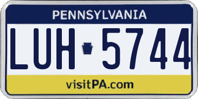 PA license plate LUH5744