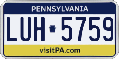 PA license plate LUH5759
