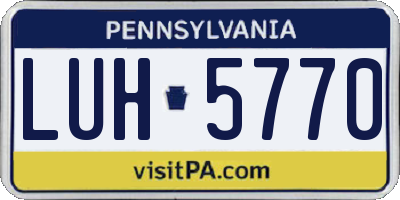 PA license plate LUH5770