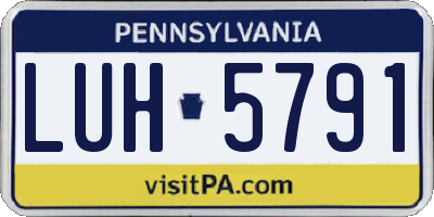 PA license plate LUH5791