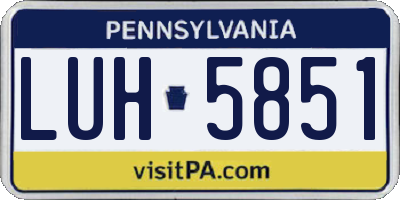 PA license plate LUH5851