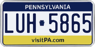 PA license plate LUH5865