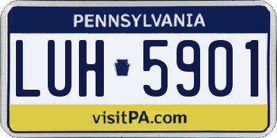 PA license plate LUH5901