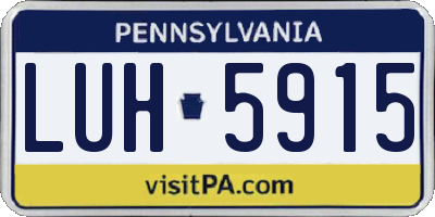 PA license plate LUH5915