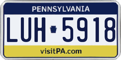 PA license plate LUH5918