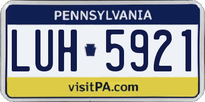 PA license plate LUH5921