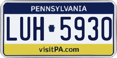 PA license plate LUH5930