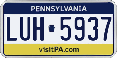 PA license plate LUH5937