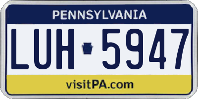 PA license plate LUH5947