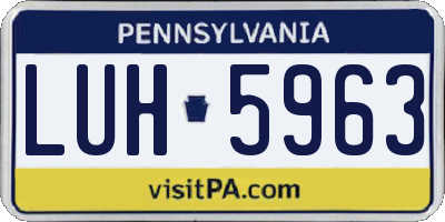 PA license plate LUH5963