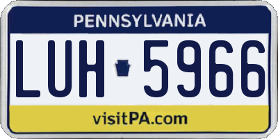 PA license plate LUH5966