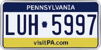 PA license plate LUH5997