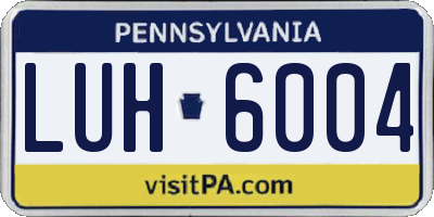 PA license plate LUH6004