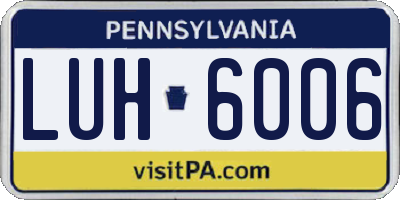 PA license plate LUH6006