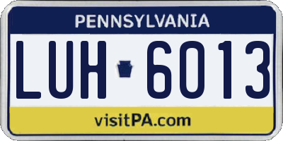 PA license plate LUH6013