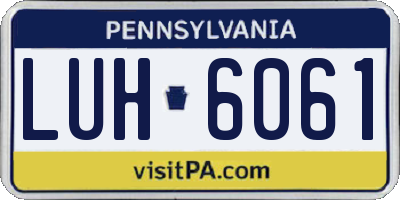 PA license plate LUH6061