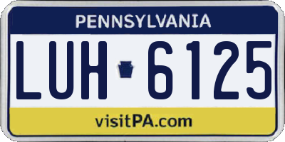 PA license plate LUH6125