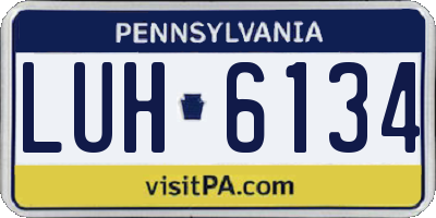 PA license plate LUH6134