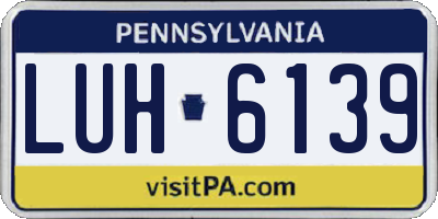 PA license plate LUH6139