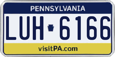 PA license plate LUH6166