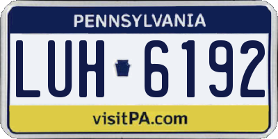 PA license plate LUH6192
