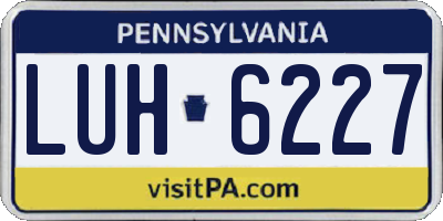PA license plate LUH6227