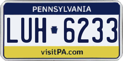 PA license plate LUH6233
