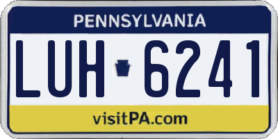 PA license plate LUH6241