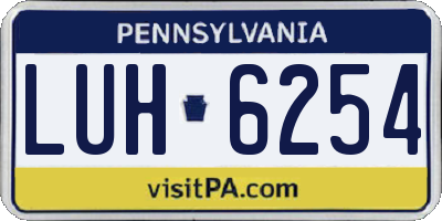 PA license plate LUH6254