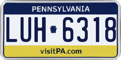 PA license plate LUH6318