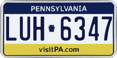 PA license plate LUH6347
