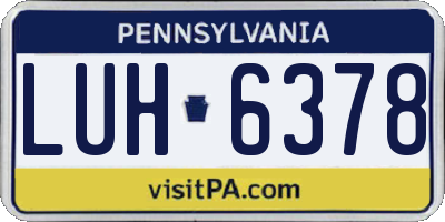 PA license plate LUH6378