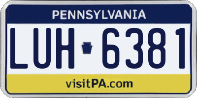 PA license plate LUH6381