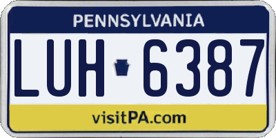 PA license plate LUH6387