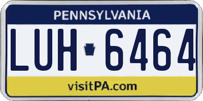 PA license plate LUH6464