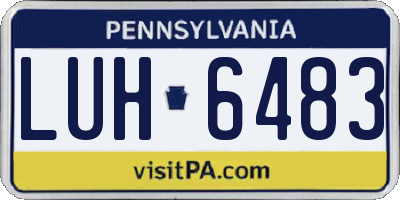 PA license plate LUH6483