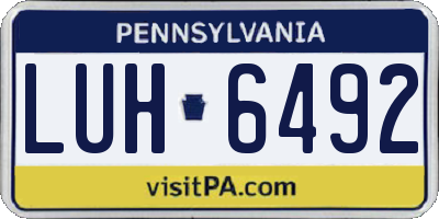 PA license plate LUH6492