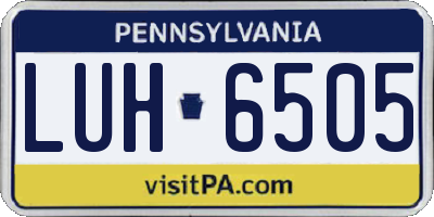 PA license plate LUH6505