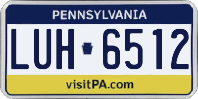 PA license plate LUH6512