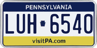 PA license plate LUH6540