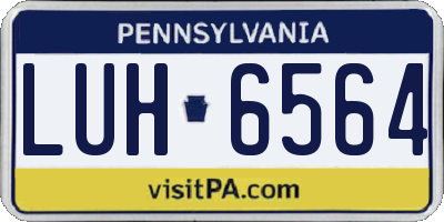 PA license plate LUH6564