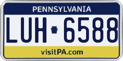 PA license plate LUH6588