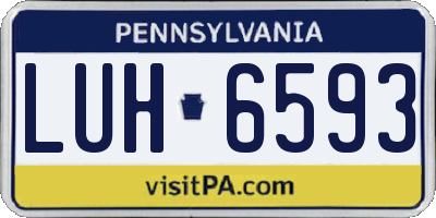 PA license plate LUH6593