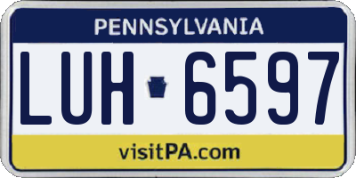 PA license plate LUH6597
